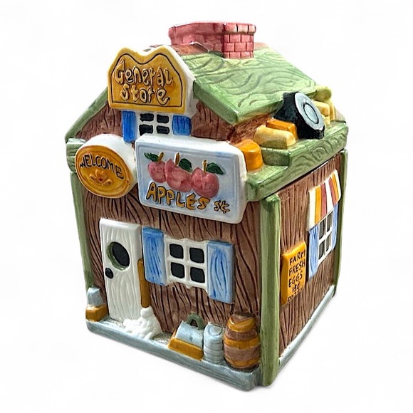 Vintage‎ General Store Ceramic Cookie Jar Stamped CKPO Spring Holiday - Picture 1 of 14